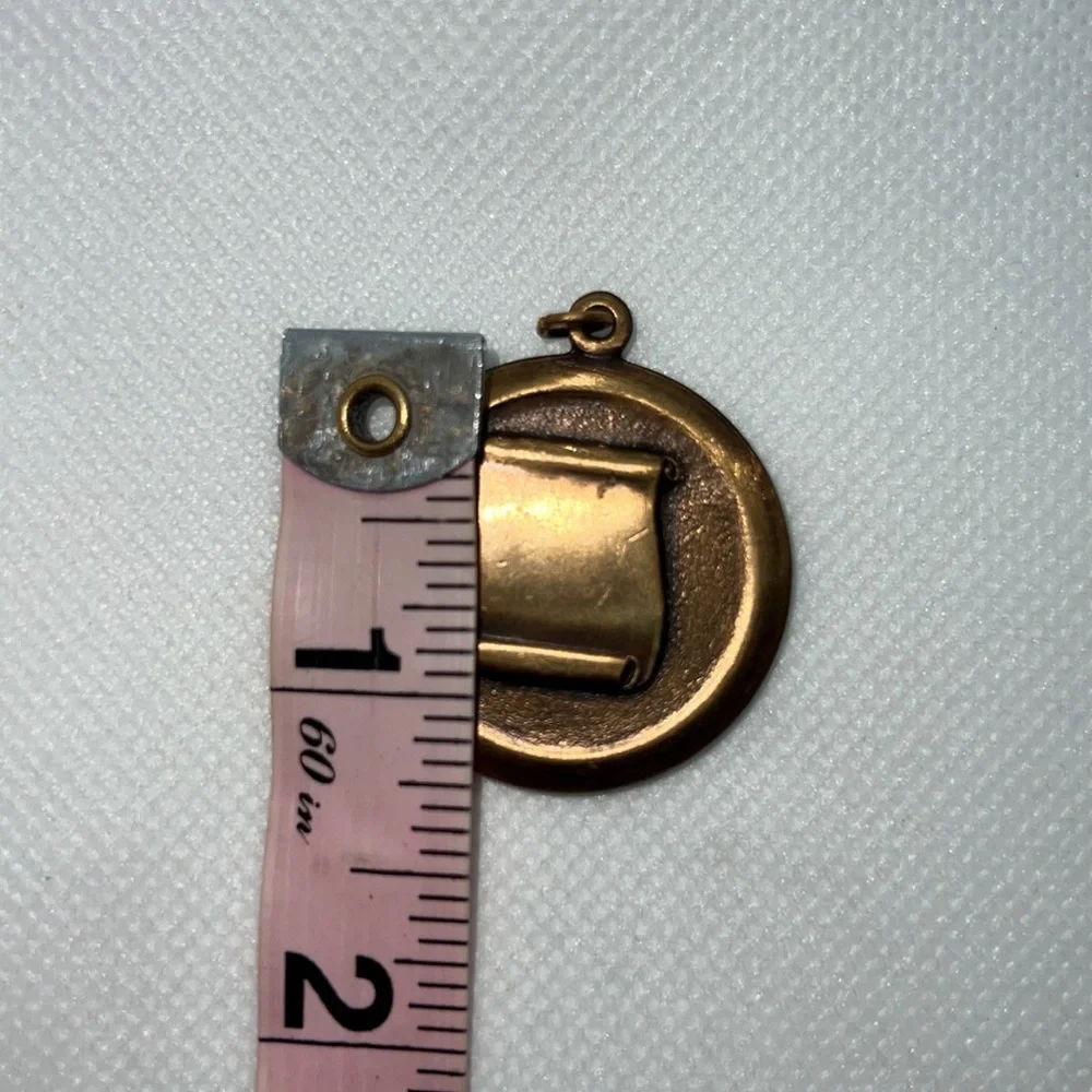 SCROLL / DIPLOMA PENDANT NECKLACE MEDAL BRONZE TONE CHARM